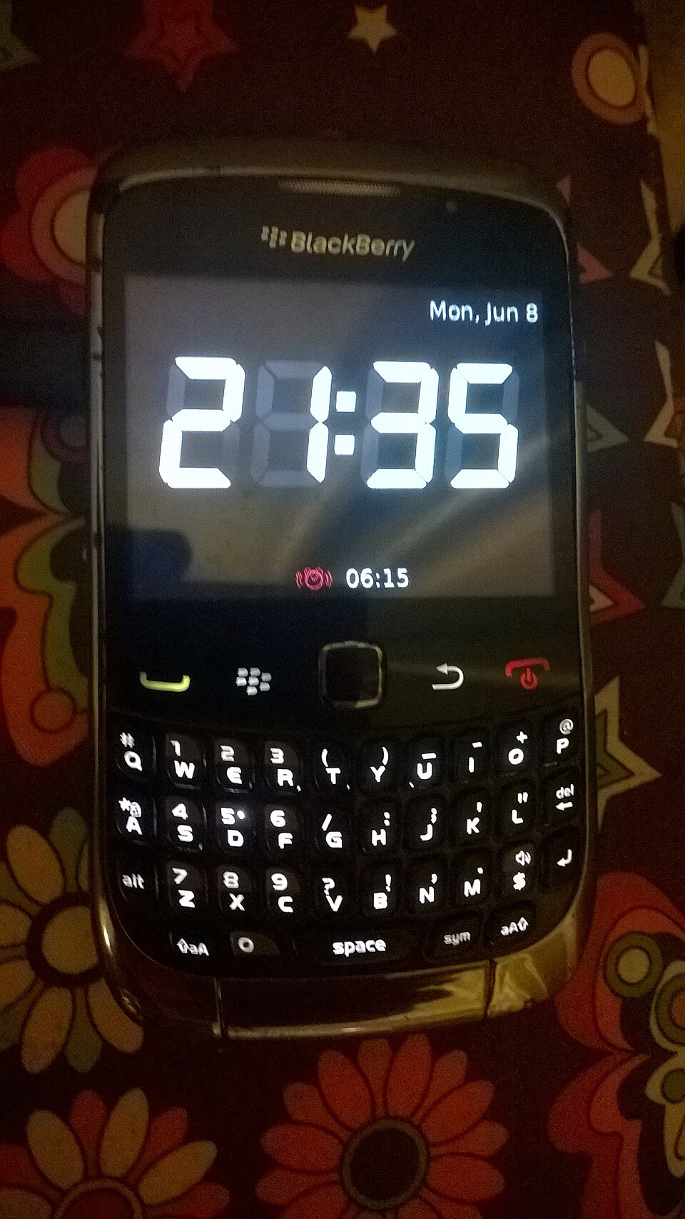 BlackBerry phone on stand-by