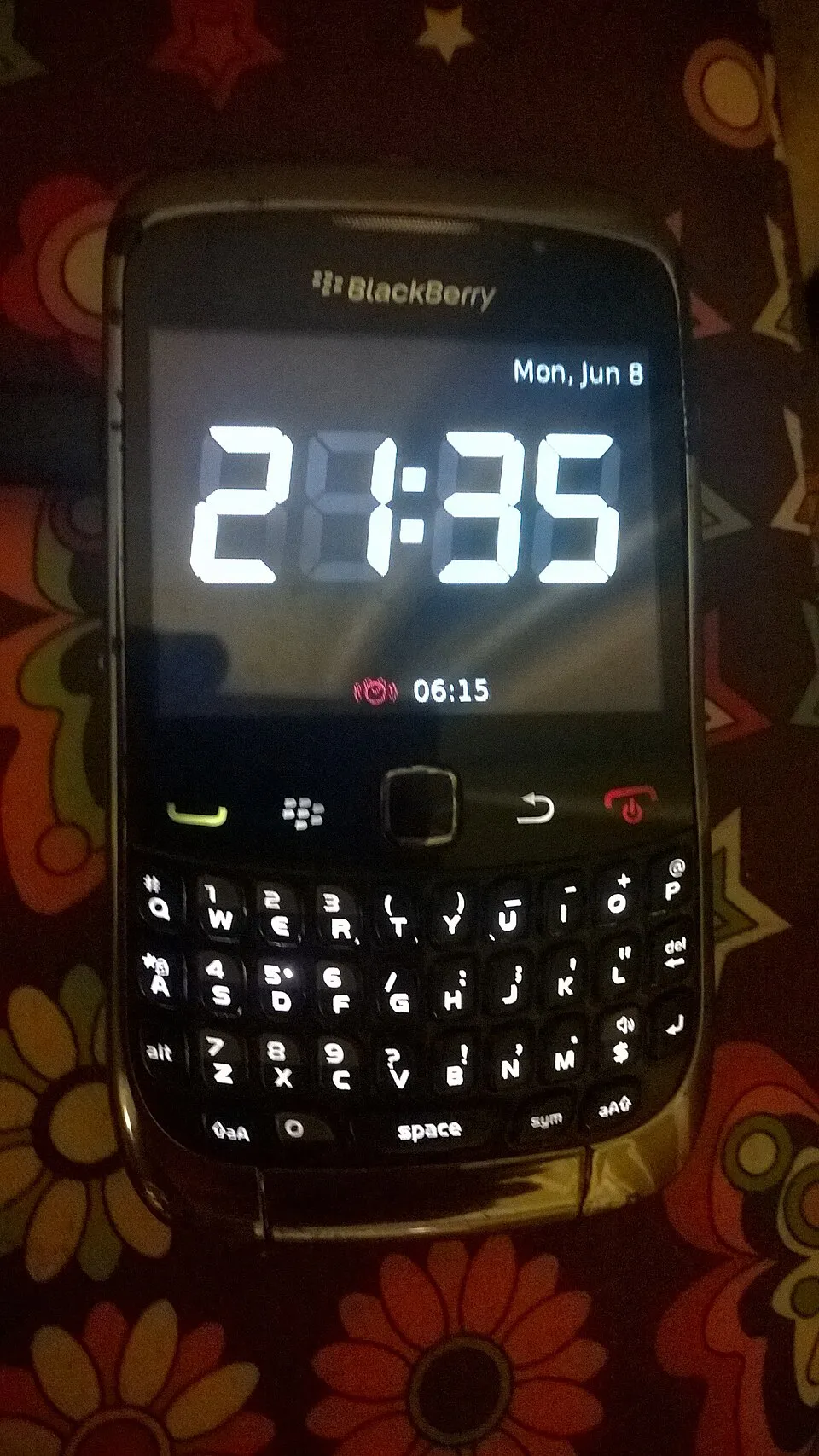 BlackBerry phone on stand-by