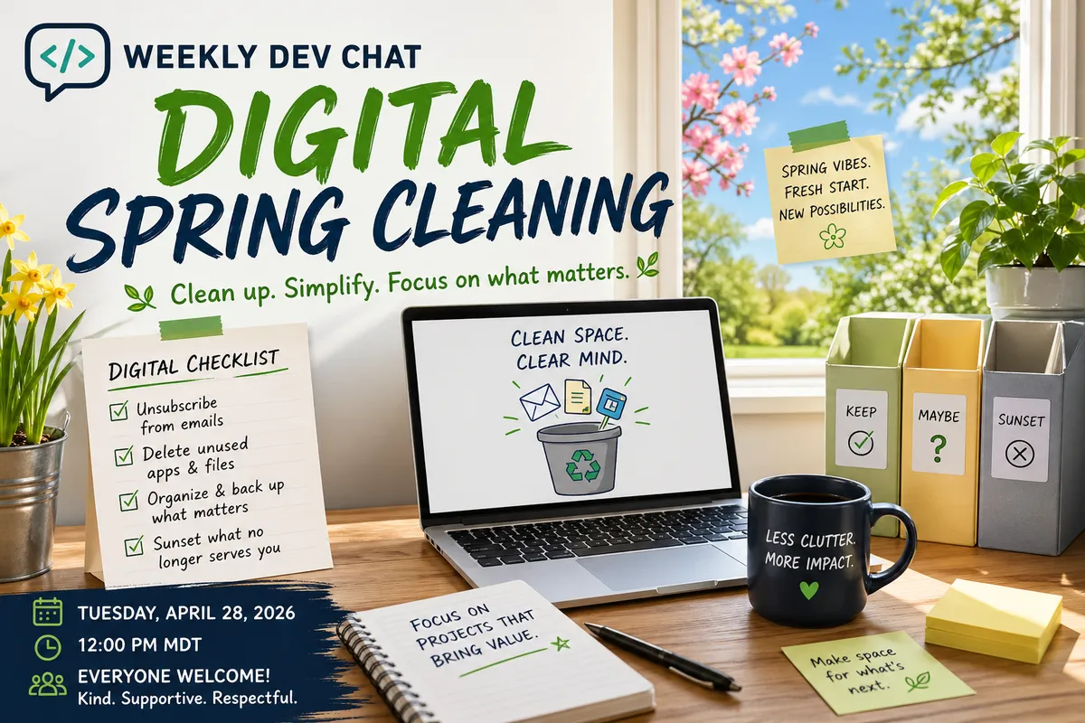 Cheerful digital spring cleaning illustration